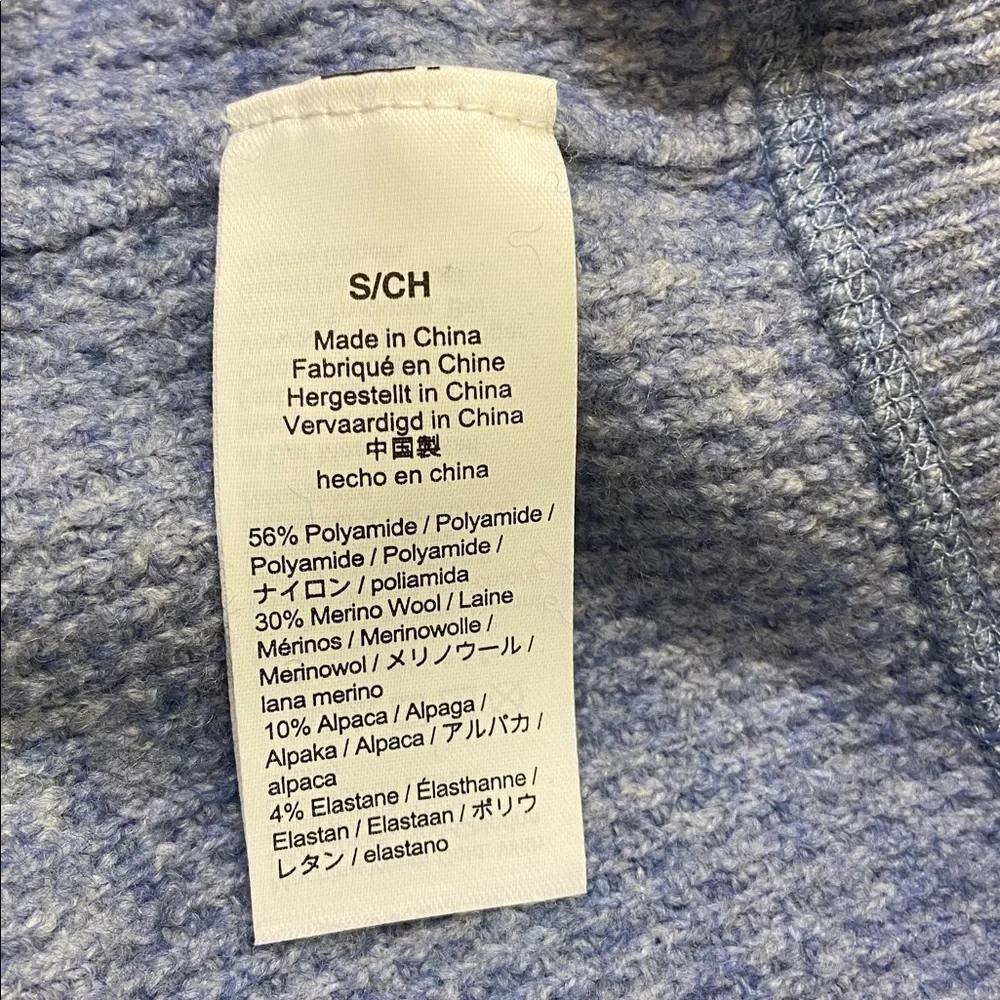 J. Crew Men's Heather Blue,Waffle- Knit,Long Sleeve,Crewneck Sweater. Size-Small